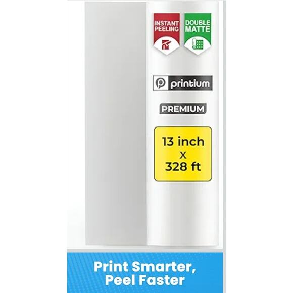 A-SUB A3+ DTF Transfer Roll Film 13in x 328ft DTF Film Premium Hot Cold Peel
